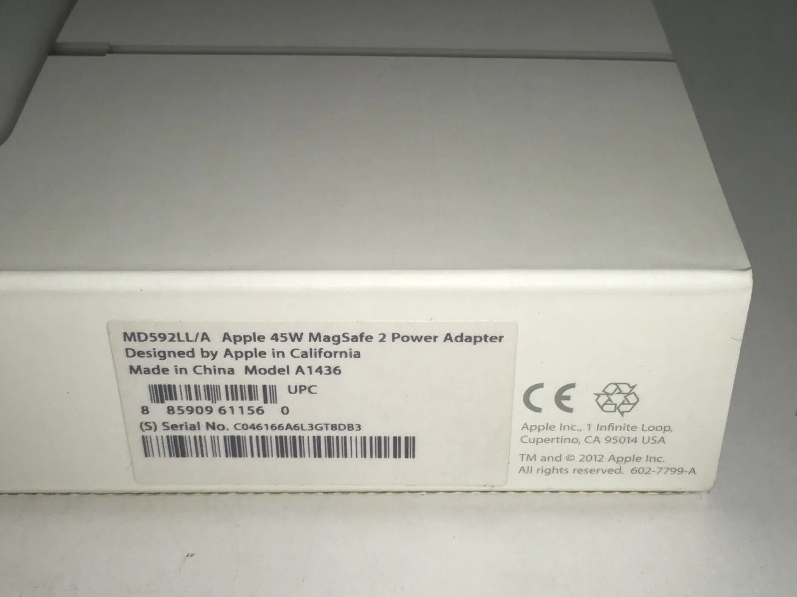 ♥ New, Open Box - Apple 45W Magsafe 2 Power Adapter MD592LL/A