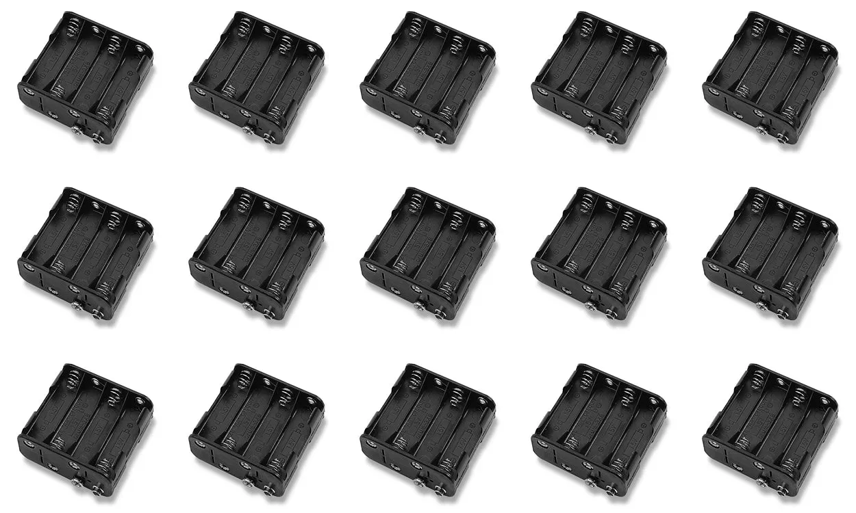 15 PACK of BH383, Eight (8) AA Cell (UM-3) Battery Holders with Snap Connection