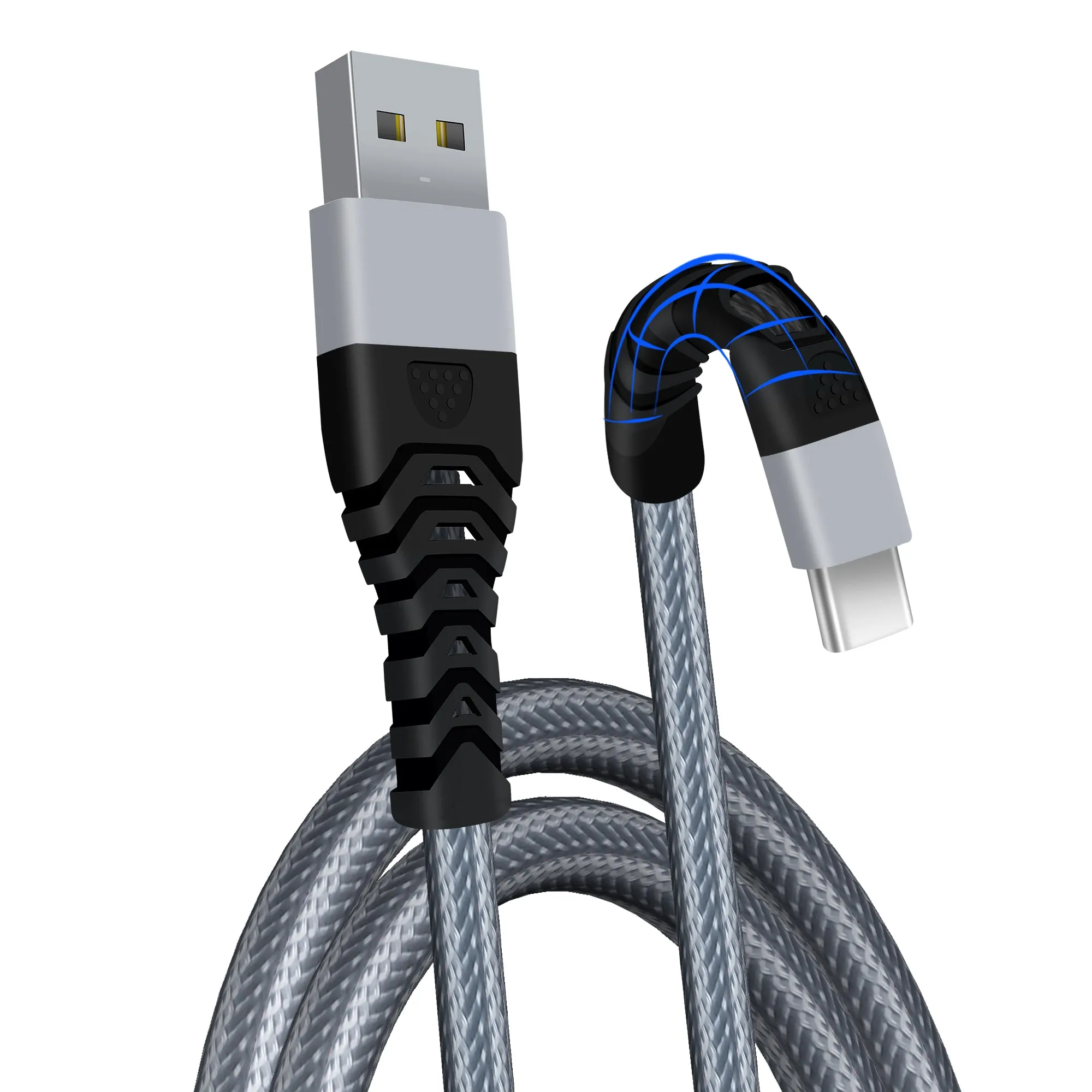 3.0A USB C Cable to USB 2.0 Braided USB Type C Charging Cable