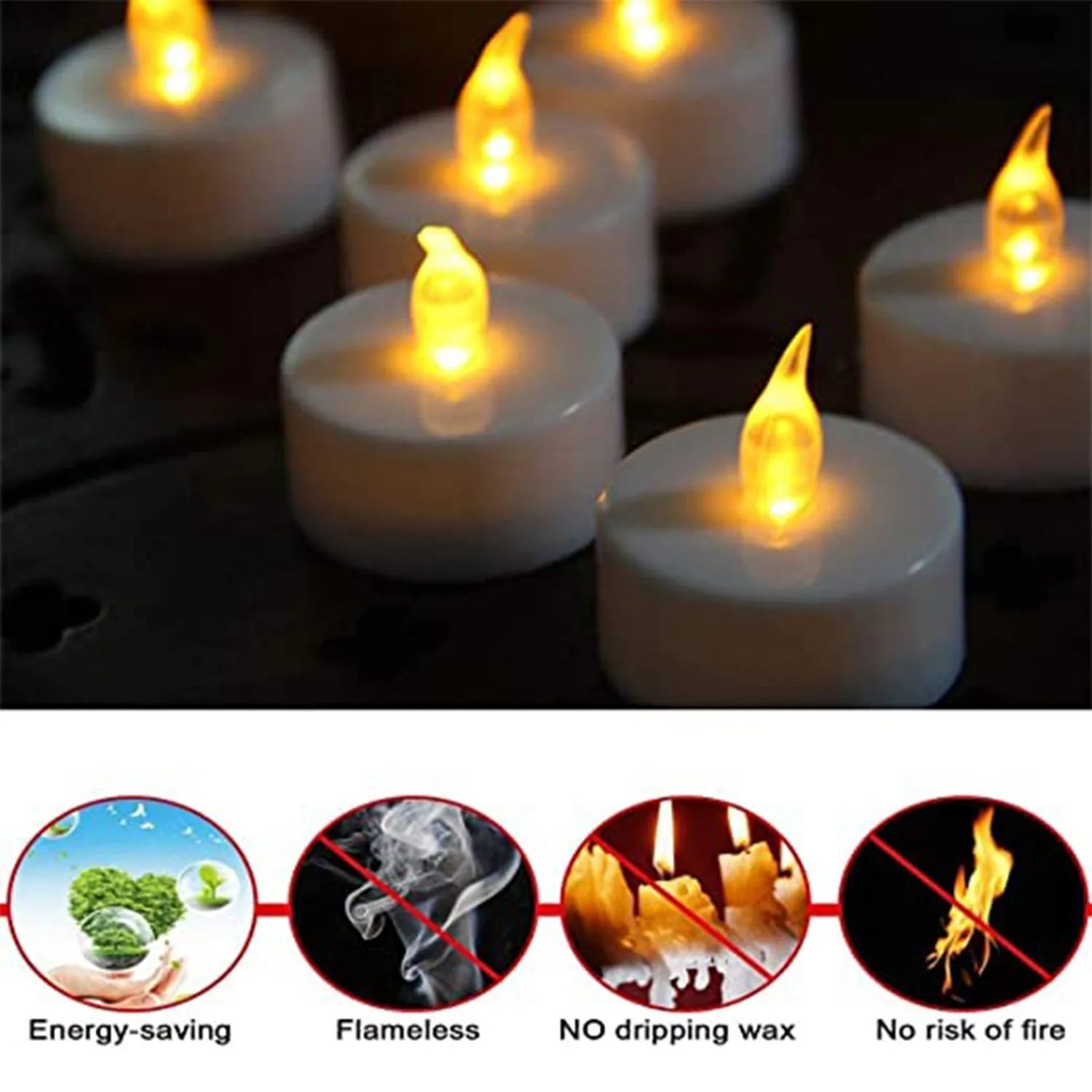 6439 Set of 12 Flameless Floating Candles Battery Operated Tea Lights Tealight Candle - Decorative, Wedding.