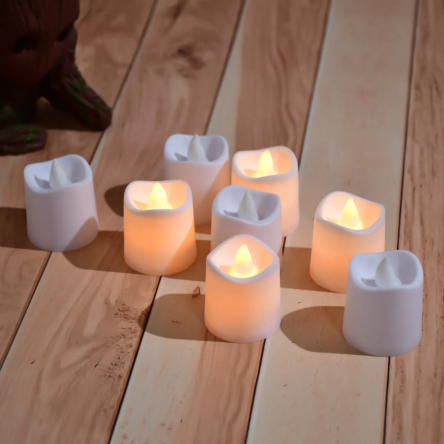 6487 Flameless LED Tealights, Smokeless Plastic Decorative Candles - Led Tea Light Candle For Home Decoration (Pack Of 24)