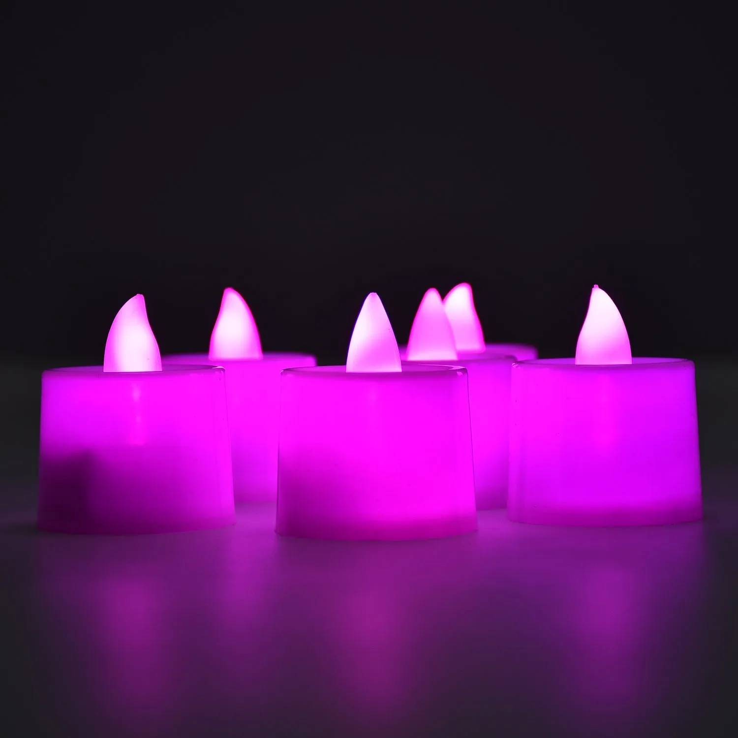 6632 Pink Flameless LED Tealights, Smokeless Plastic Decorative Candles - Led Tea Light Candle For Home Decoration (Pack Of 24)