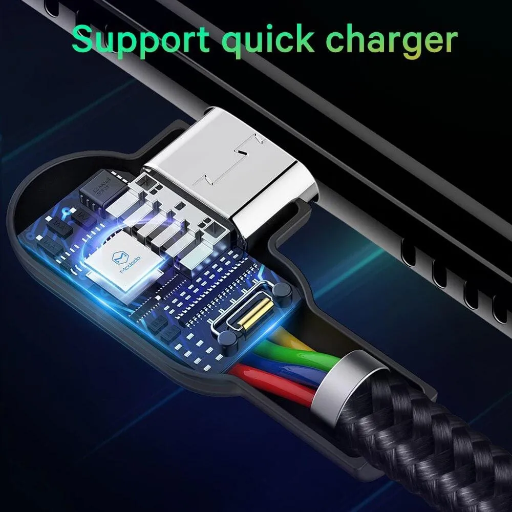 90 Degree LED Fast Charging Cable