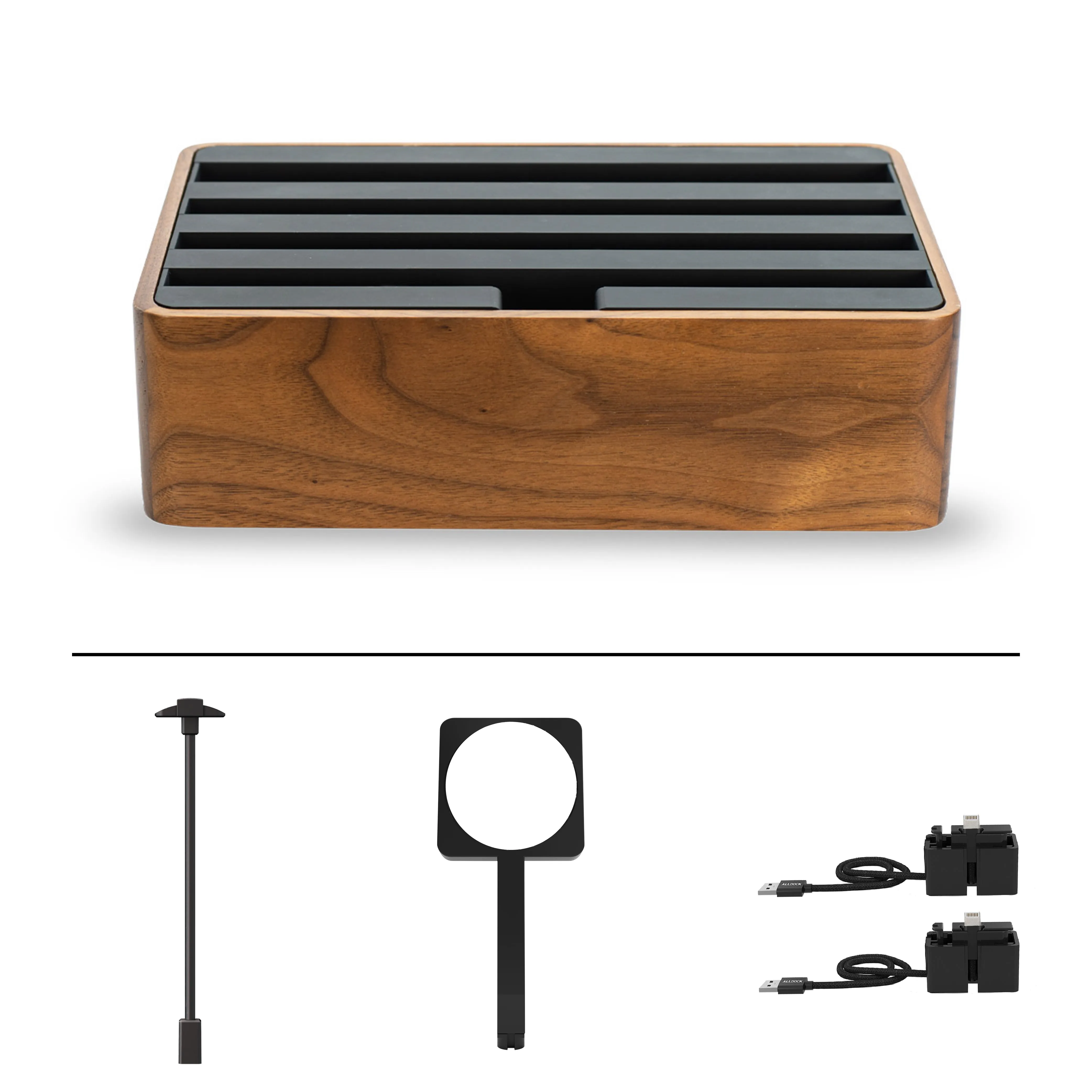 ALLDOCK Walnut and Black MagSafe Package