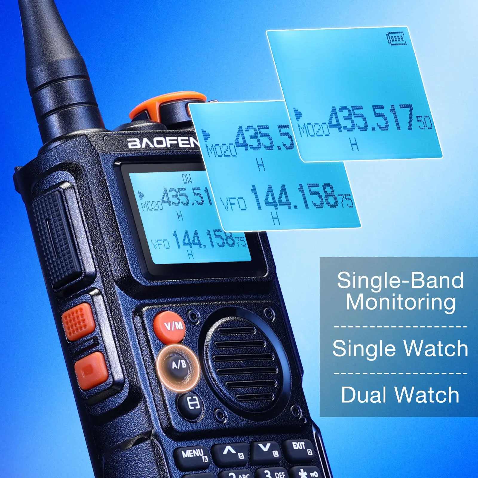 Baofeng K6 Tri-Band Radio | 6W | 999 CH | UHF/VHF/1.25M/NOAA/FM/Air Receiver |  Reverse Repeater Freq | 2600mAh Type-C Battery