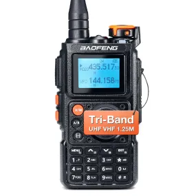 Baofeng K6 Tri-Band Radio | 6W | 999 CH | UHF/VHF/1.25M/NOAA/FM/Air Receiver |  Reverse Repeater Freq | 2600mAh Type-C Battery