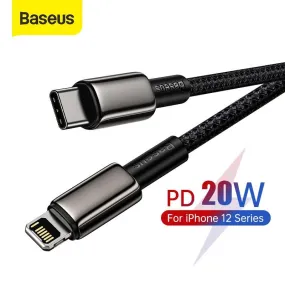 Baseus 20W Lightning Cable for iPhone to Type-C, PD Fast Charging Cable