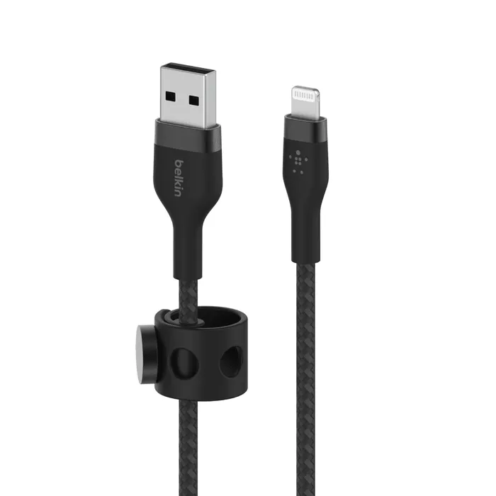 Belkin BOOSTCHARGE PRO Flex USB A Cable with Lightning - Black