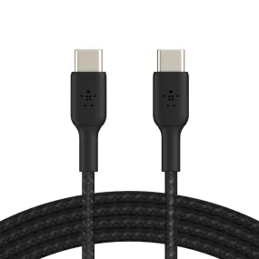 Belkin BoostCharge USB-C to USB-C Braided 1M Cable  Universally compatible - Black-Black