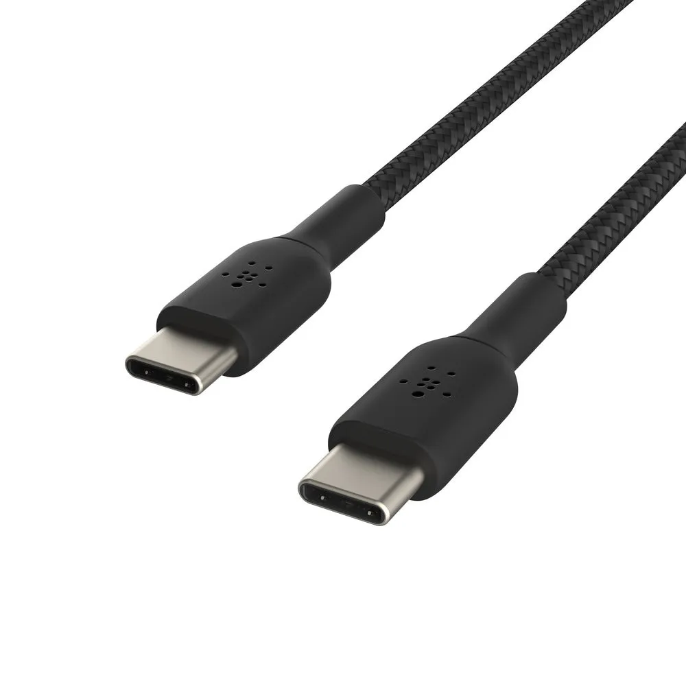 Belkin BoostCharge USB-C to USB-C Braided 1M Cable  Universally compatible - Black-Black