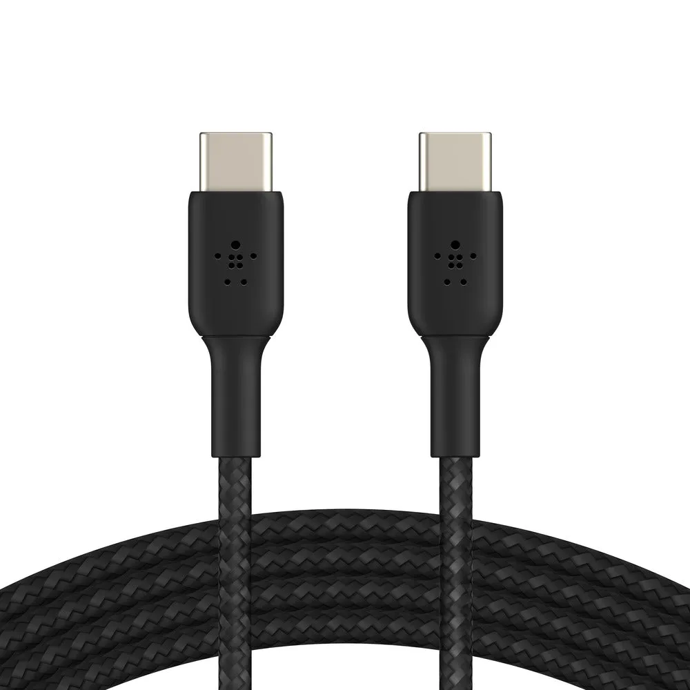 Belkin BoostCharge USB-C to USB-C Braided 1M Cable  Universally compatible - Black-Black