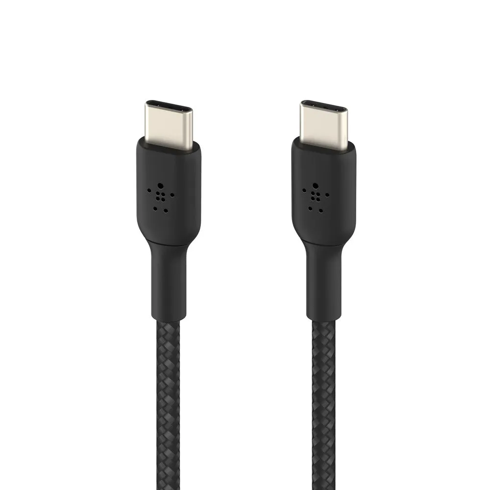 Belkin BoostCharge USB-C to USB-C Braided 1M Cable  Universally compatible - Black-Black