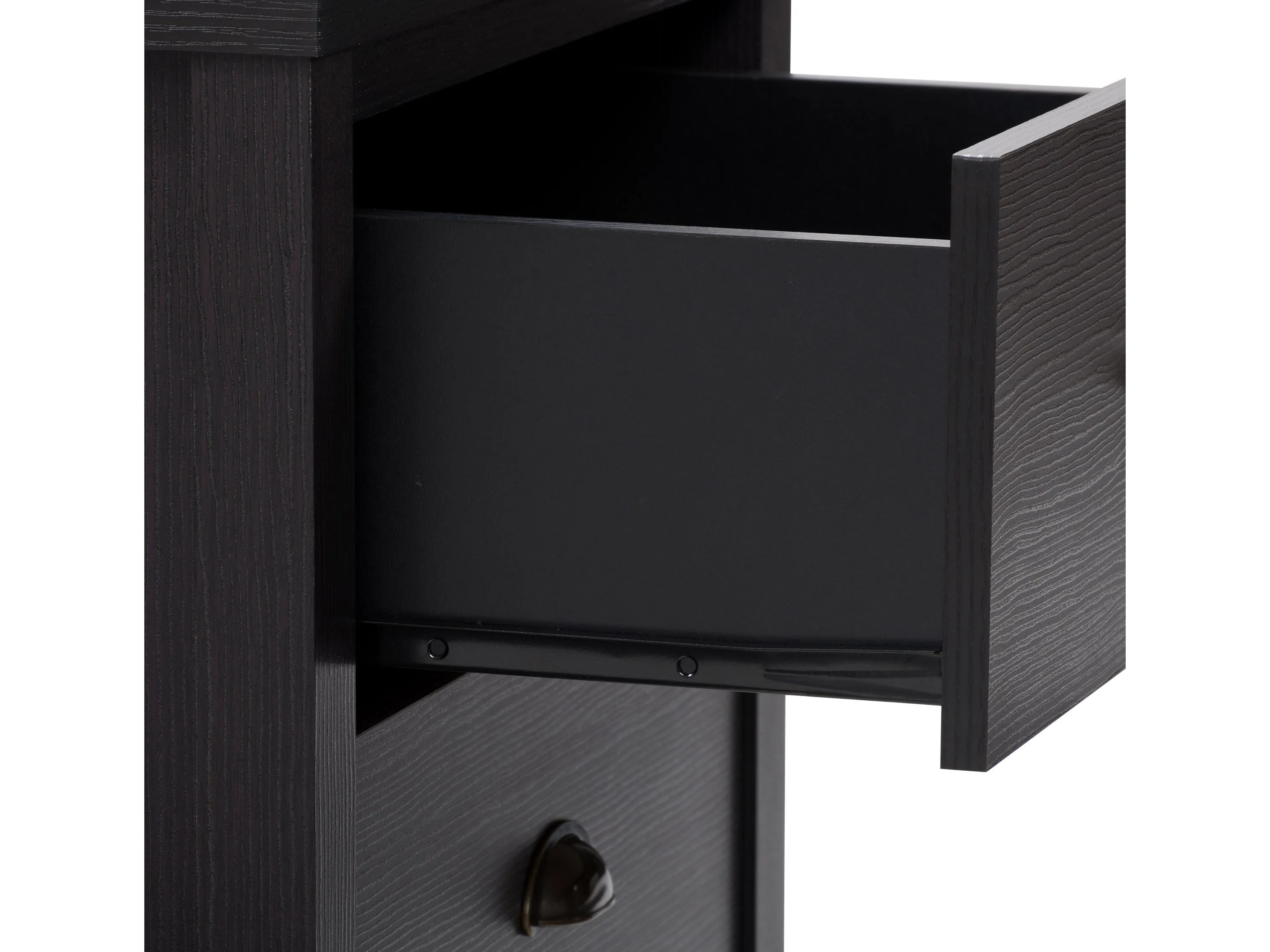 Black 2 Drawer Night Stand