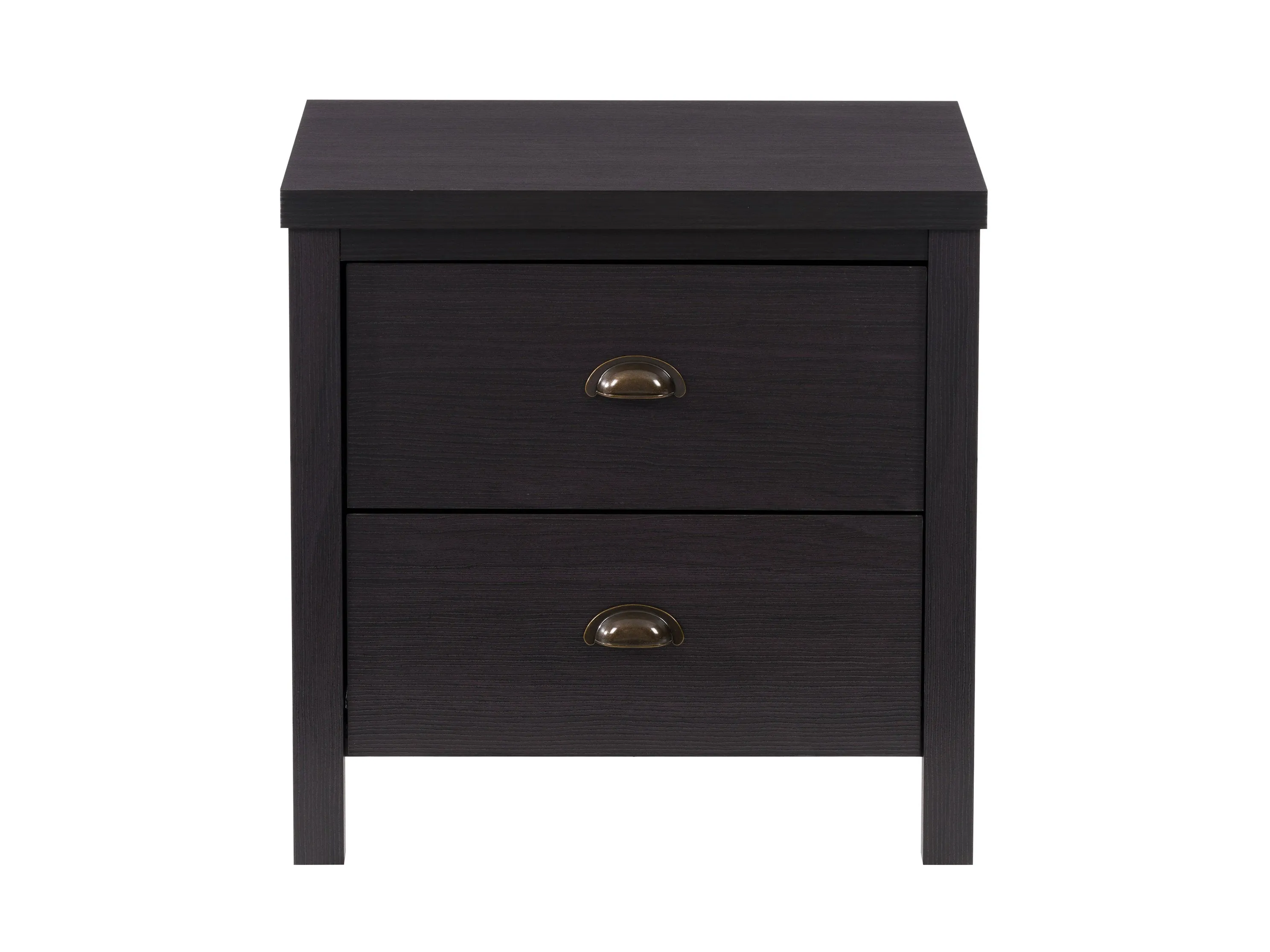 Black 2 Drawer Night Stand