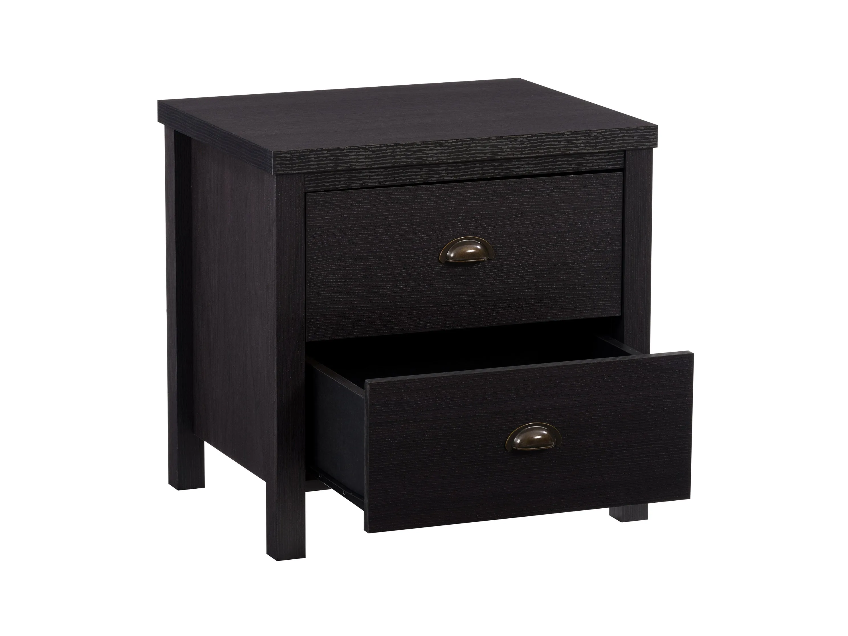 Black 2 Drawer Night Stand