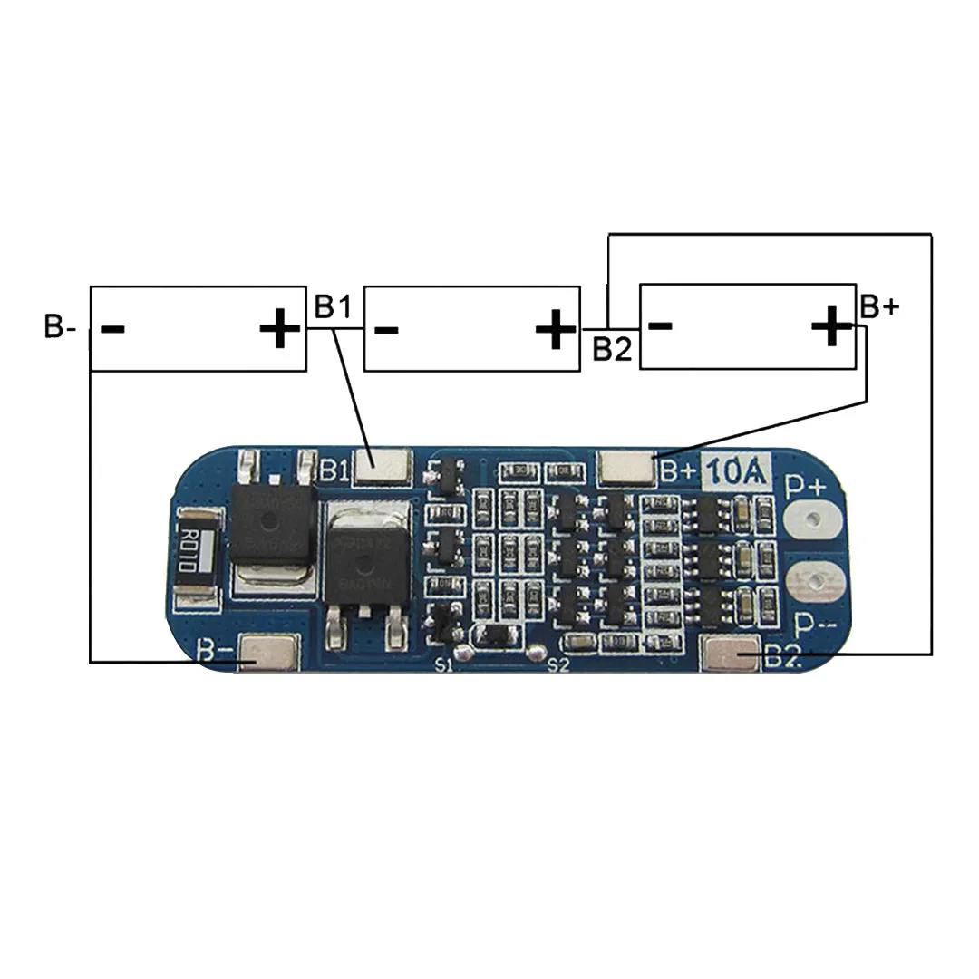 BMS 3S 10A 12V 18650 Lithium Battery Charger Protection Module