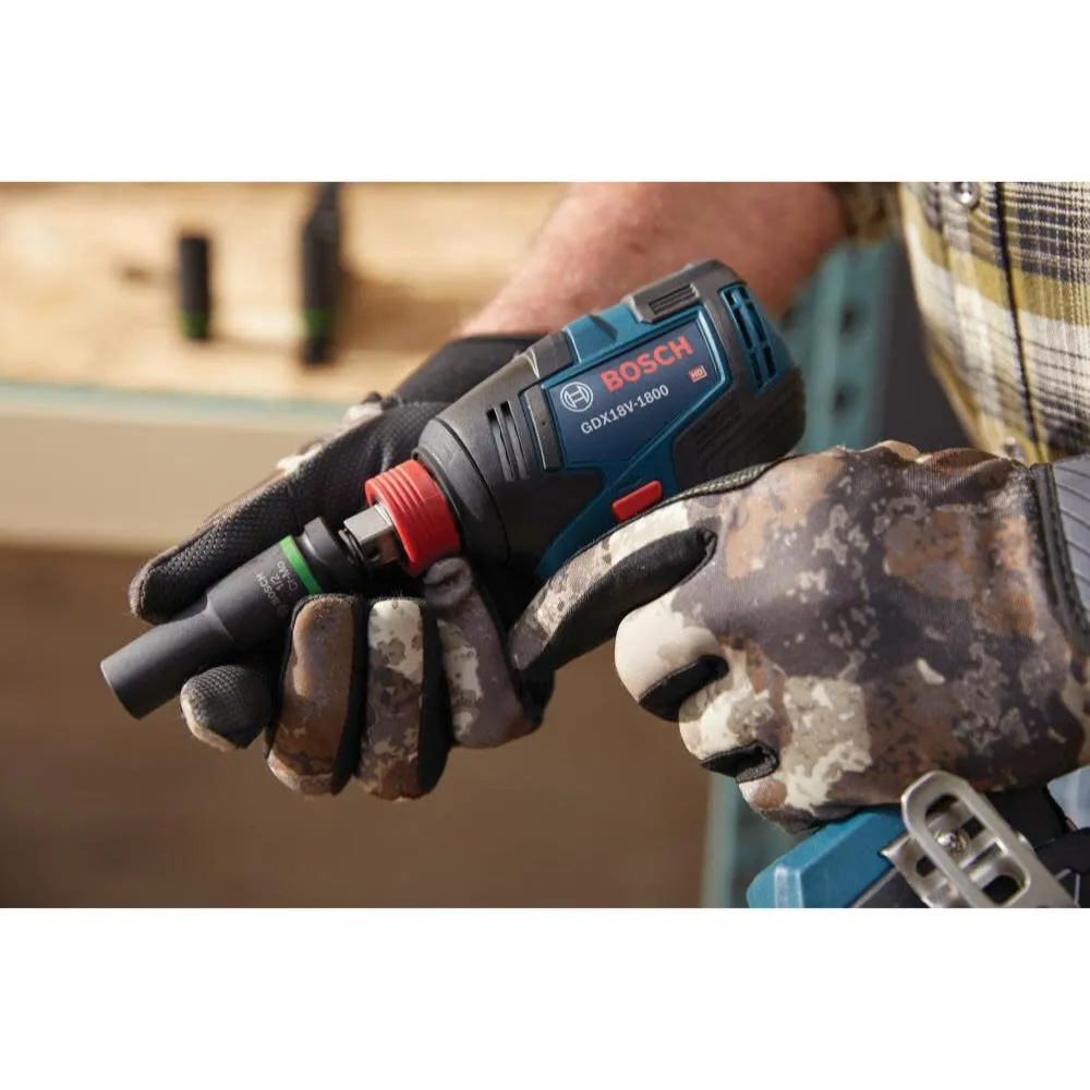 Bosch GDX18V-1800B12 18V Two-In-One 1/4" and 1/2" Bit/Socket Impact Driver/Wrench Kit with 2 Ah Standard Power Battery