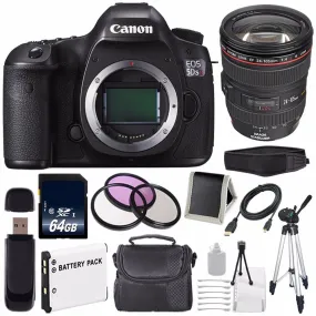 Canon EOS 5DS R DSLR Camera (International Model) 0582C002   Canon EF 24-105mm f/4L is USM Lens   LP-E6 Battery   64GB Card Ultimate Bundle