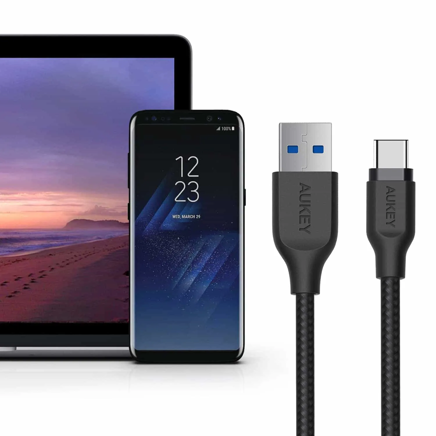 CB-AC2 Braided Nylon USB 3.1 USB A To USB C Cable 2 meter