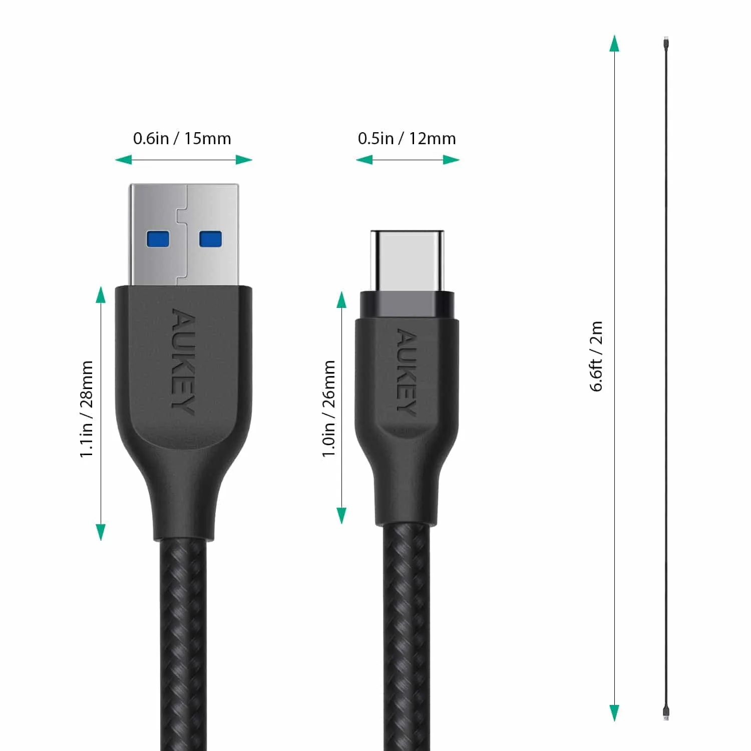 CB-AC2 Braided Nylon USB 3.1 USB A To USB C Cable 2 meter