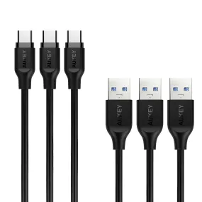 CB-CMD3 USB C Cable Type-C to USB 3.0 Cable 1m X 3 (3-Pack) - Black