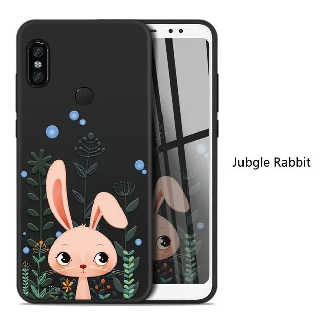 Cute Cartoon Case For Xiaomi Redmi Note 5 6 Pro 6A Case Silicone Bumper Cover For Xiaomi Mi 8 Mi 9 A1 A2 Lite Redmi Note 7 Funda