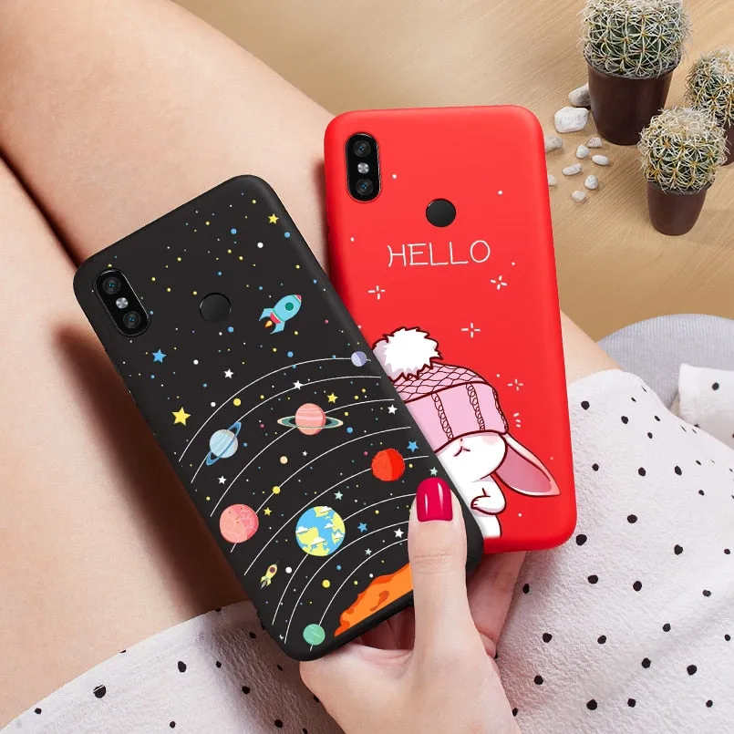 Cute Cartoon Case For Xiaomi Redmi Note 5 6 Pro 6A Case Silicone Bumper Cover For Xiaomi Mi 8 Mi 9 A1 A2 Lite Redmi Note 7 Funda