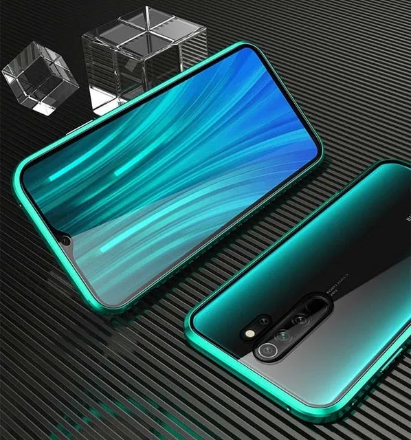 Double-sided Magnetic 360 Full Protect Case For Redmi Note 8 Pro Tempered Glass Back Cover for Xiaomi Note 8 Redmi Note 7 Case