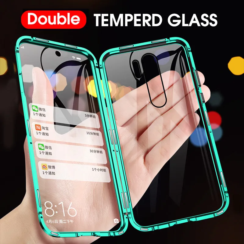 Double-sided Magnetic 360 Full Protect Case For Redmi Note 8 Pro Tempered Glass Back Cover for Xiaomi Note 8 Redmi Note 7 Case