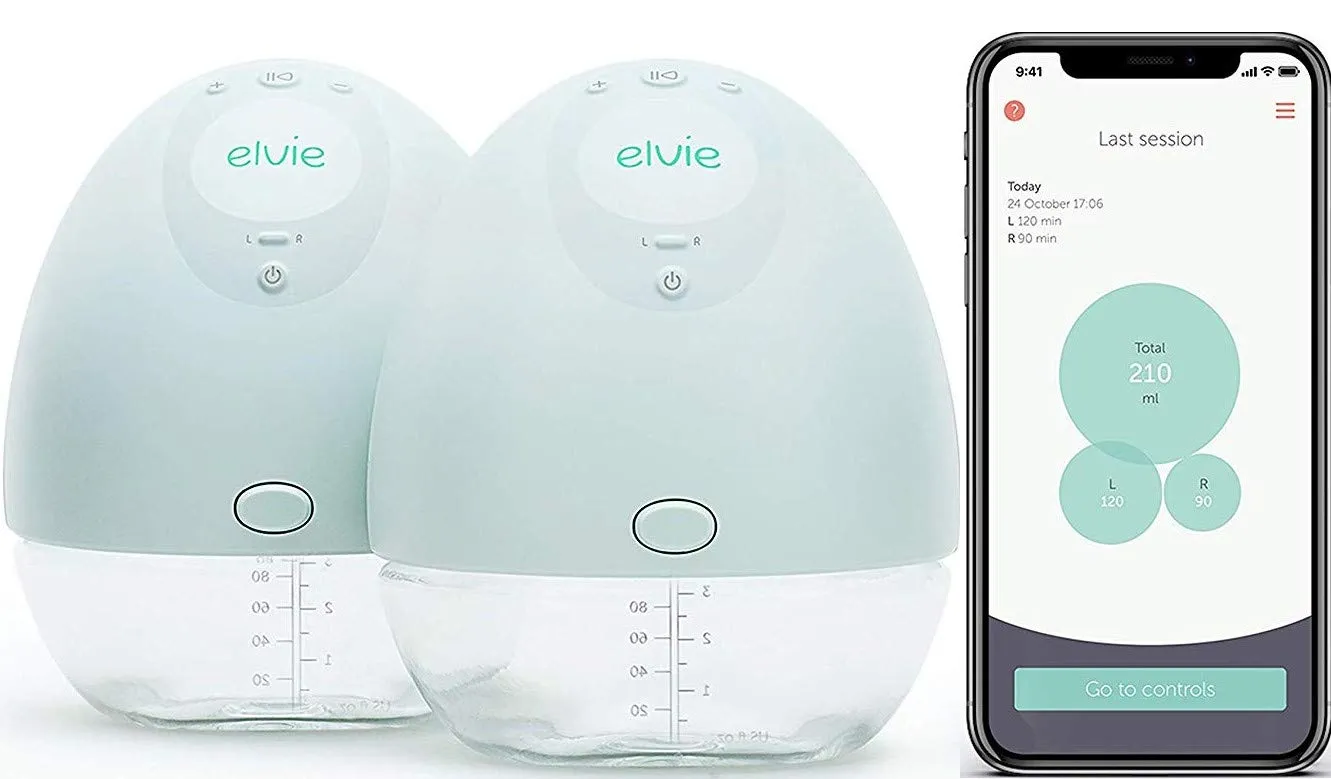 Elvie Pump Double Silent Wearable Breast Pump with App - Electric Hands-Free Portable Breast That Can Be Worn in-Bra