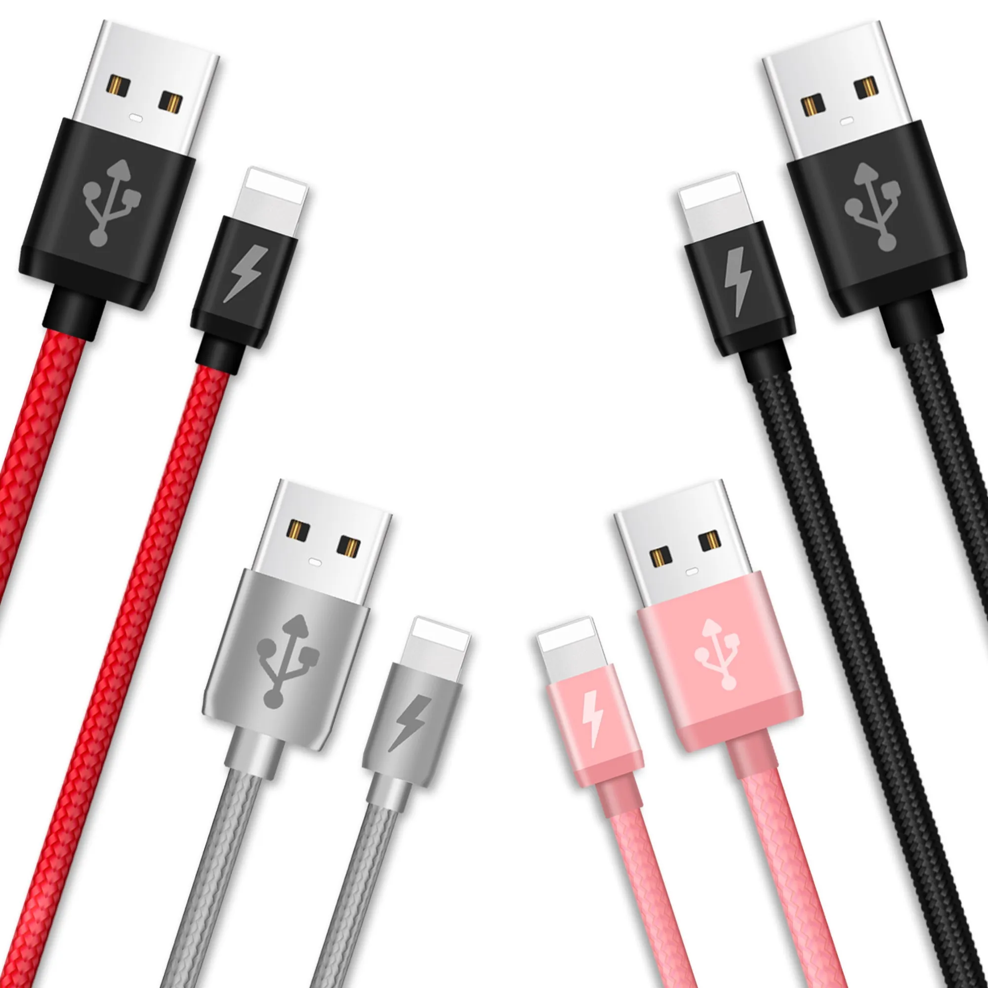 Fast Charging Cable For iPhone iPad iPod Braided Lightning Cord