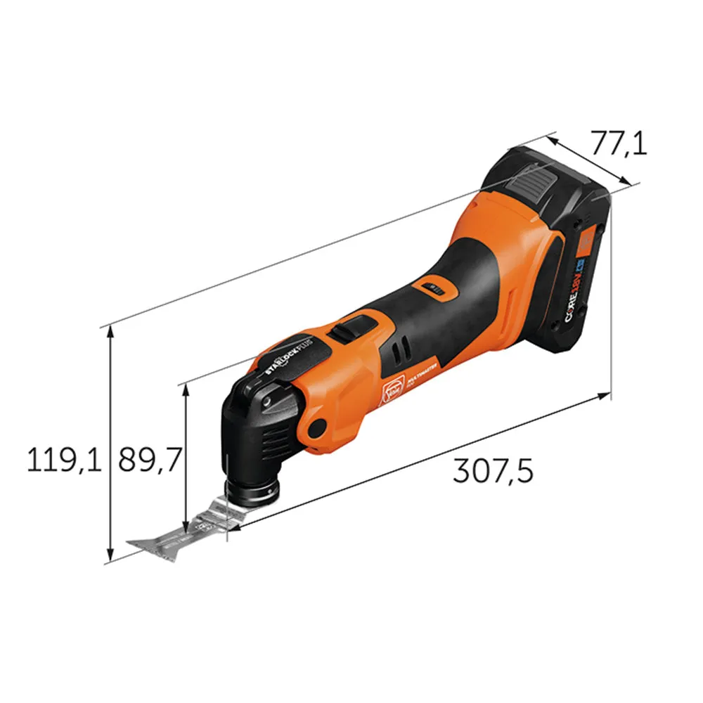 Fein 71293865090 18V Multimaster AMM 500 AS Oscillating MultiTool 2.0 Ah Kit