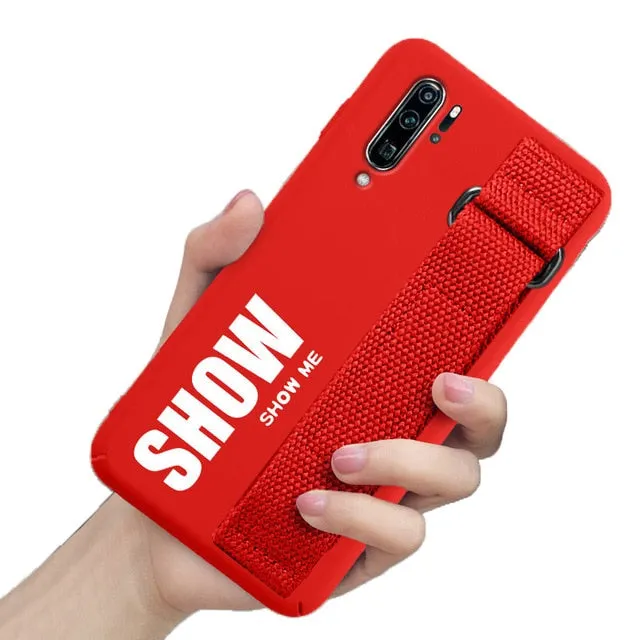 For Samsung Galaxy S20 S10 Plus S10e Lite S9 S8 Note 10 5G 9 8 A9S A8S A6S Case Soft Silicon Matte Cover Hand Strap Case Funda