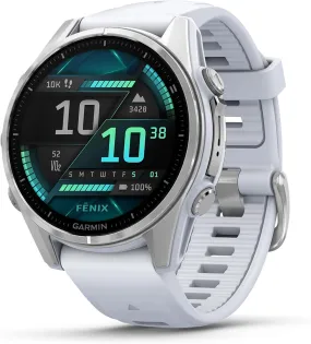 Garmin fēnix 8 Premium Multisport GPS Smartwatch (43mm, AMOLED) - Whitestone, 10-Day Battery, LED Flashlight