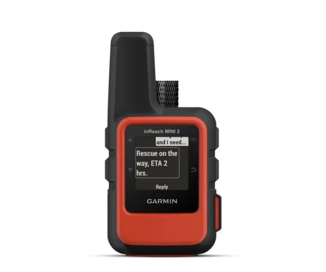 Garmin inReach Mini 2 Satellite Communicator (Flame Red) with Power Adapters