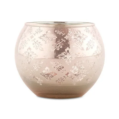 Glass Globe Votive Holder Reflective Lace Pattern (Pack of 4)