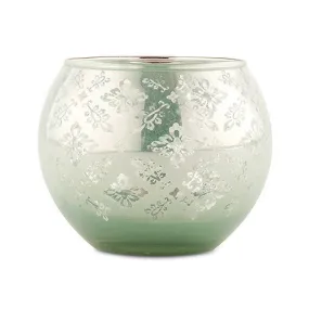 Glass Globe Votive Holder Reflective Lace Pattern (Pack of 4)