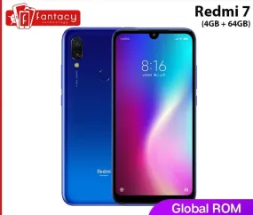 Global Rom Xiaomi Redmi 7 4GB RAM 64GB ROM Snapdragon 632 Octa Core 12MP Dual AI Camera Mobile Phone 4000mAh Large Battery