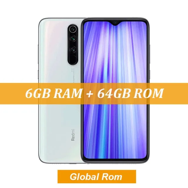 Global ROM Xiaomi Redmi Note 8 Pro 6GB 64GB 64 MP Quad Cameras MTK Helio G90T Smartphone 6.53'' FHD  4500mAh 18W QC 3.0