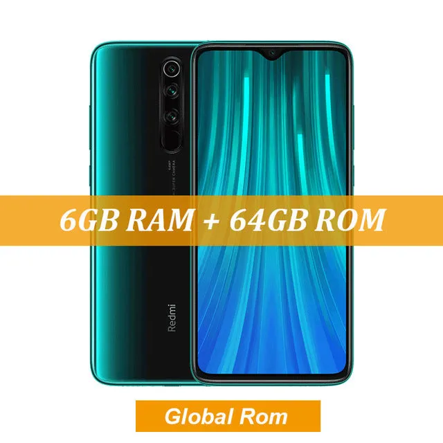 Global ROM Xiaomi Redmi Note 8 Pro 6GB 64GB 64 MP Quad Cameras MTK Helio G90T Smartphone 6.53'' FHD  4500mAh 18W QC 3.0