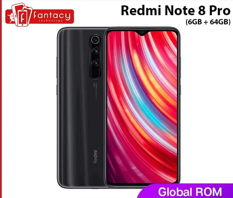 Global ROM Xiaomi Redmi Note 8 Pro 6GB 64GB 64 MP Quad Cameras MTK Helio G90T Smartphone 6.53'' FHD  4500mAh 18W QC 3.0