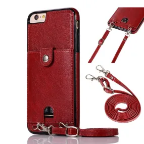 Haissky Vintage PU Leather Back Case for iPhone 11 Pro Max Xs Max XR X Wallet Card Case for iPhone 6 6S 7 8 Plus Case With Strap