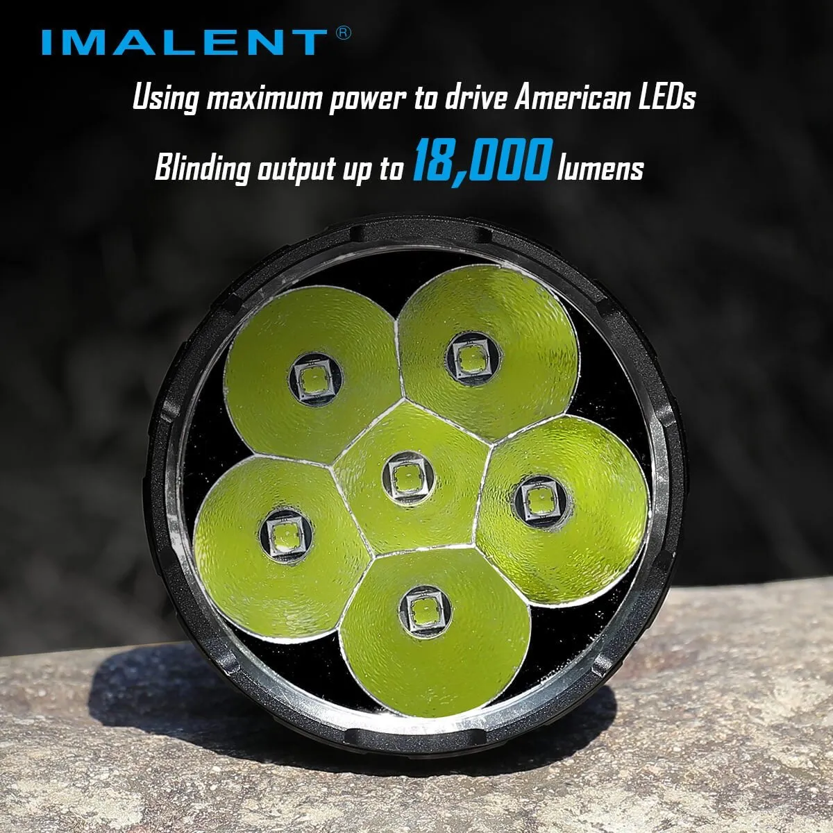 Imalent R60C 18000 Lumen Magnetically Rechargeable Search Flashlight 6 * American LEDs 3 * 21700 Batteries