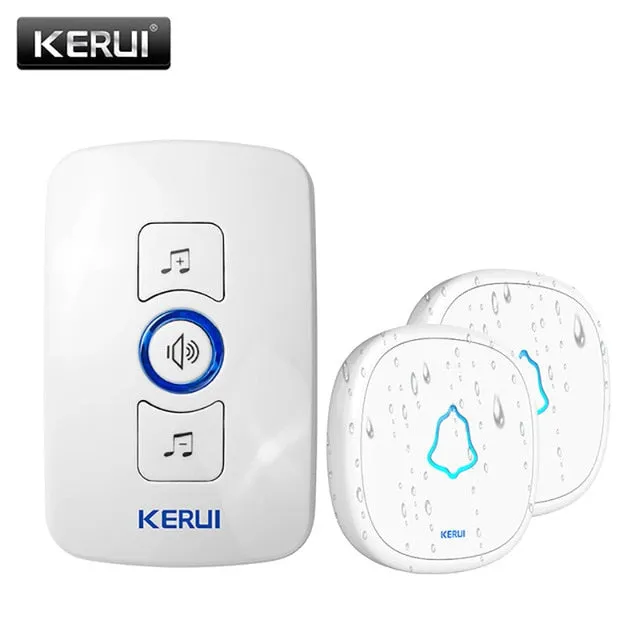 KERUI M525 Home Security Welcome Wireless Doorbell Smart Chimes Doorbell Alarm LED light 32 Songs with Waterproof Touch Button