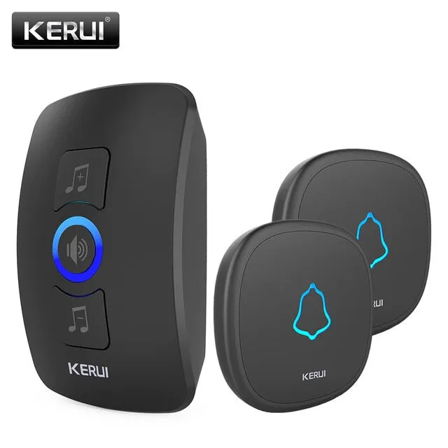 KERUI M525 Home Security Welcome Wireless Doorbell Smart Chimes Doorbell Alarm LED light 32 Songs with Waterproof Touch Button