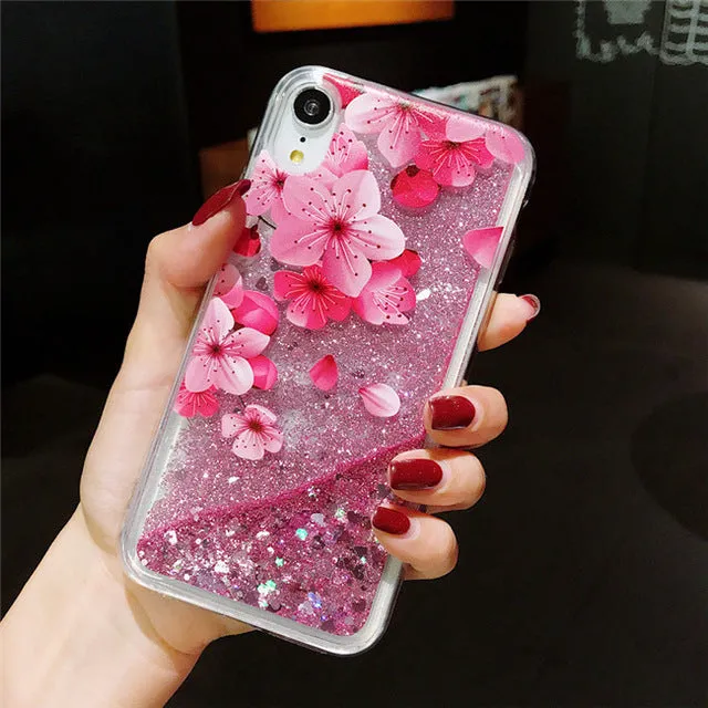 Liquid Quicksand Glitter Case For iPhone XS MAX XR X SE 5S 5 S Silicone Back Phone Cover Case For iPhone 7 8 6 S 6S Plus Cases