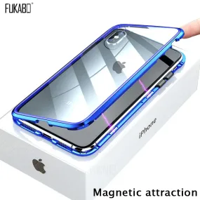 Magnetic Attraction Case For iPhone 11 X Xr Xs Max 6 6s 7 8 Plus Shockproof Case For iPhone 11 Pro Max Tempered Glass Back Cover