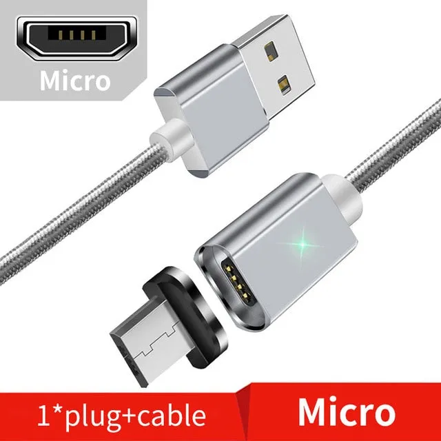 Magnetic Micro USB Cable For iPhone Samsung Type-c Charging Charge Magnet Charger Adapter