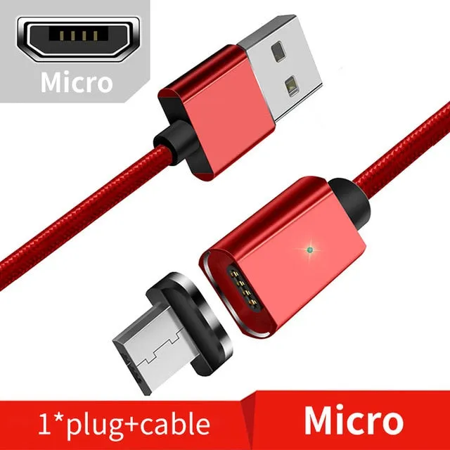 Magnetic Micro USB Cable For iPhone Samsung Type-c Charging Charge Magnet Charger Adapter