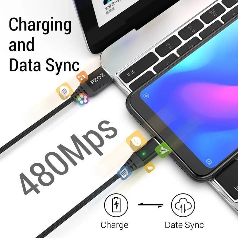 Magnetic Micro USB, Type C, Lightning to USB Cable